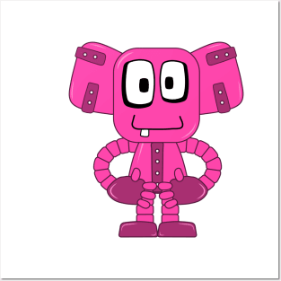 Pink 3D Robot girl Posters and Art